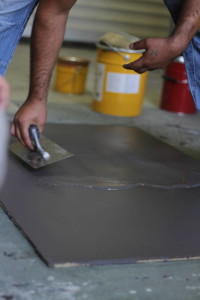 Nanašanje dekorativne betonske obloge – vzorec